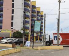 Foto de painel digital da Simepar no litoral