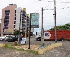 Foto de painel digital da Simepar no litoral