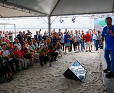 Foto do governador em evento de anúncio