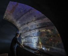 Fotos da visita do secretário ao aquário em construção