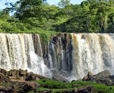 Foto aérea de paisagem natural do Paraná