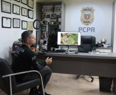 Foto de coletiva de imprensa na Polícia Civil