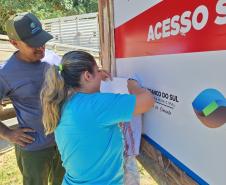 Foto de ação na Gruta da Lancinha