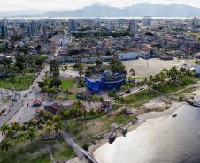 Foto aérea do litoral paranaense