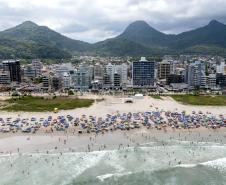 Foto aérea do litoral paranaense