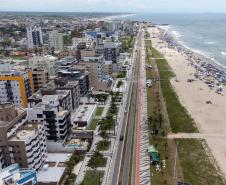Foto aérea do litoral paranaense