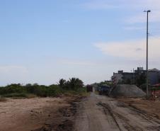 Foto de obras da orla de Pontal do Paraná