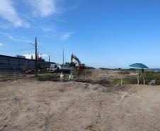 Foto de obras da orla de Pontal do Paraná