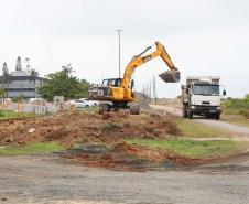 Foto de obras da orla de Pontal do Paraná