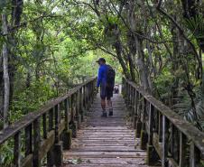 Foto de visitantes no Parque Estadual Rio da Onça