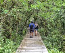 Foto de visitantes no Parque Estadual Rio da Onça