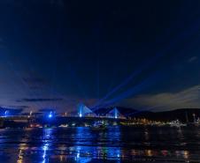 Foto de cerimônia da inauguração da Ponte de Guaratuba