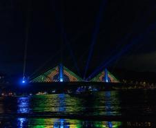 Foto de cerimônia da inauguração da Ponte de Guaratuba