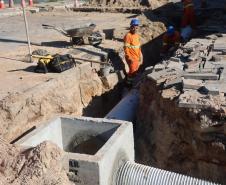 Foto de obras da orla de Pontal do Paraná