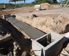 Foto de obras da orla de Pontal do Paraná