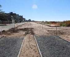 Foto de obras da orla de Pontal do Paraná