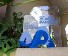 Foto de troféu do Selo Clima