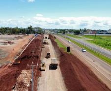 Foto de obras do Porto Seco de Foz do Iguaçu