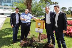 O governador do Paraná, Carlos Massa Ratinho Junior, inaugura o jardim de colmeias de abelhas nativas e a horta orgânica no Palácio Iguaçu.