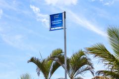 Foto de placa indicando local próprio para banho
