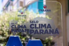 Foto do troféu do Selo Clima Paraná