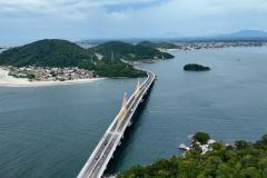 Foto de obras da Ponte de Guaratuba