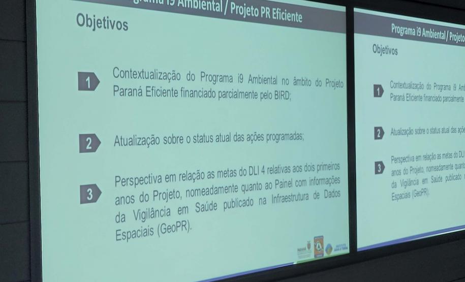 Técnicos do Instituto Água e Terra e do Banco Mundial se reuniram nesta quarta-feira (10) no Palácio das Araucárias para avançar no programa i9 Ambiental.