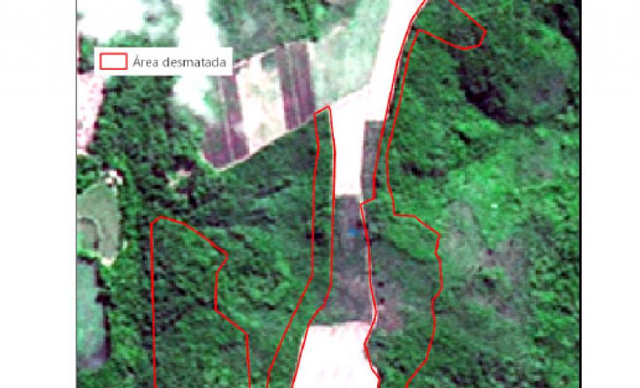 Foto área de local desmatado