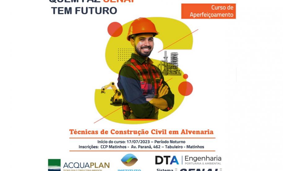 BANNER CHAMANDO PARA CURSO TÉCNICO DE CONSTRUÇÃO CIVIL