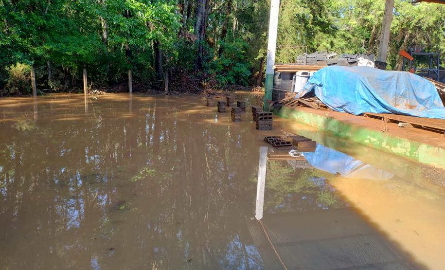 Foto de viveiro danificado pela chuva