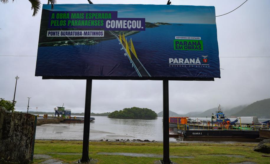 Placa de Inicio de obras em Matinhos