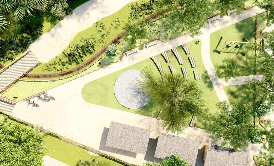 Maquete em 3D do projeto