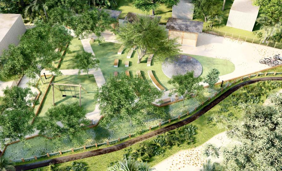 Maquete em 3D do projeto