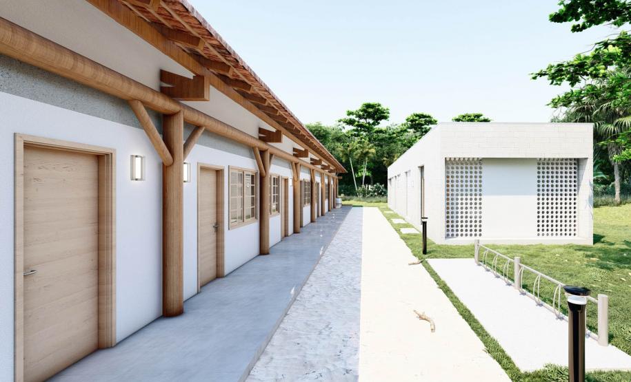 Maquete em 3D do projeto