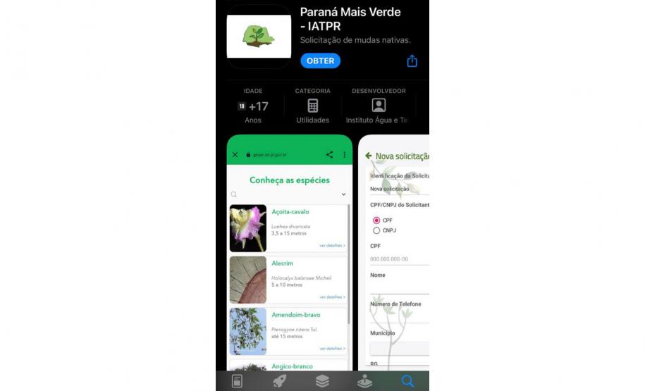 Aplicativo Paraná Mais Verde está disponível também para os usuários do sistema IOS.