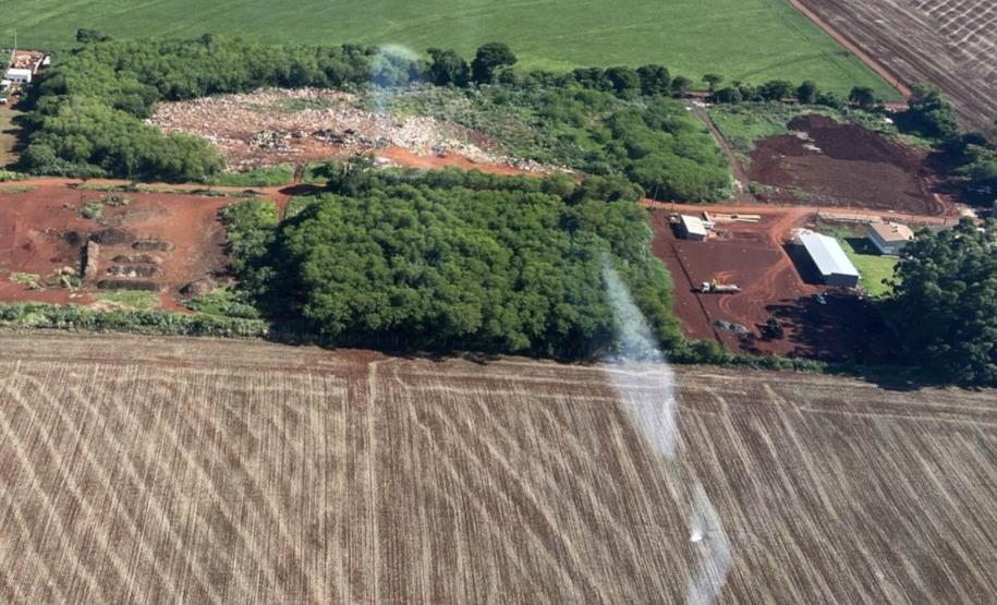 Área da fiscalização em visão aérea