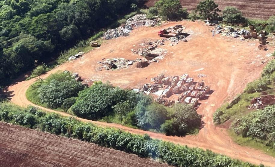 Área da fiscalização em visão aérea