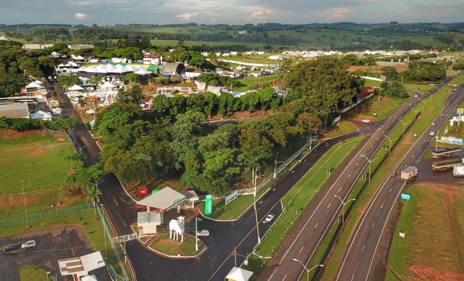 Foto aérea do espaço da Expo Umuarama