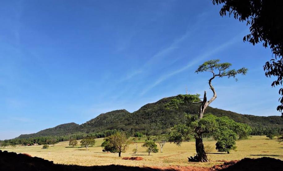 Foto aérea de montanha
