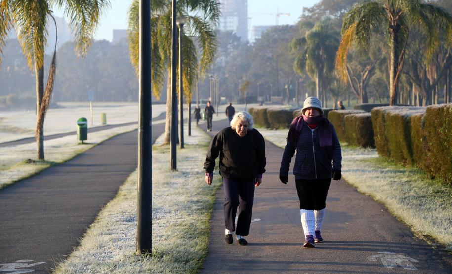 IDOSAS ANDANDO EM MEIO A UM CENÁRIO DE INVERNO