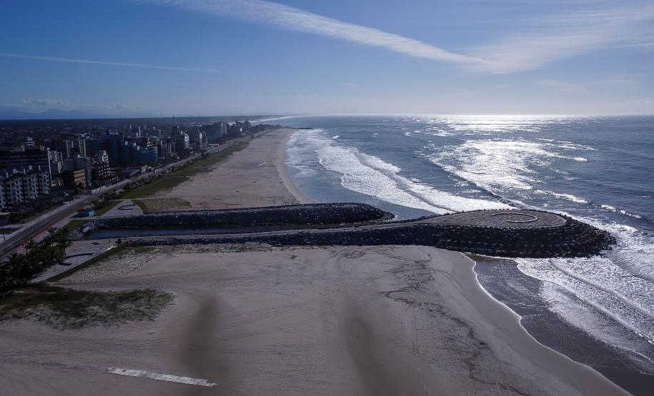 vista aérea obras em matinhos