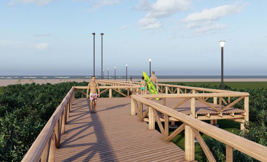 Projeto da nova orla de Pontal do Paraná. Foto: Divulgação/IAT