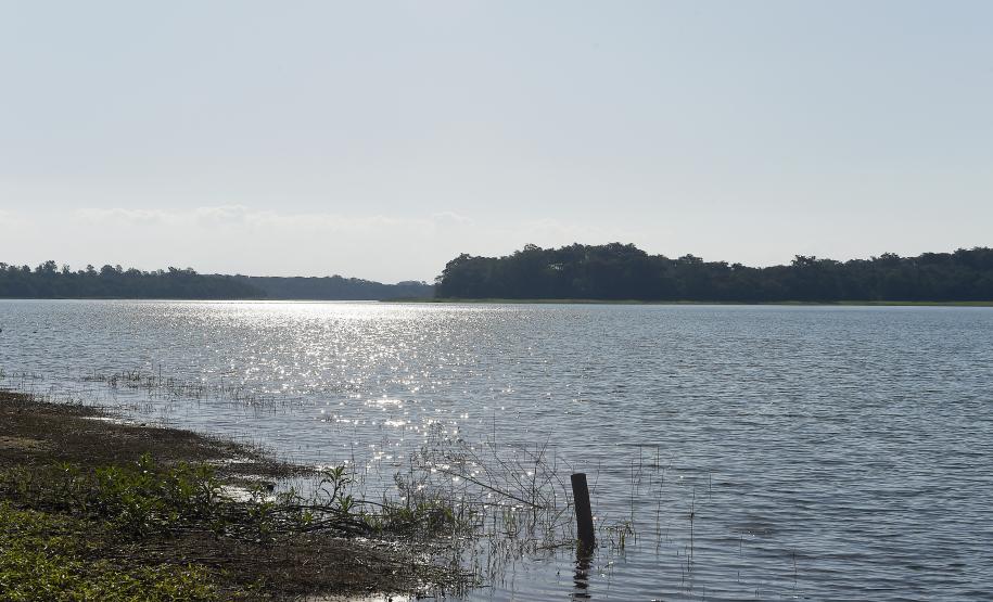Foto aérea de corpo hídrico