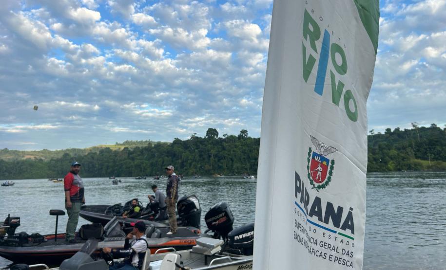 Foto de ação de soltura de peixes