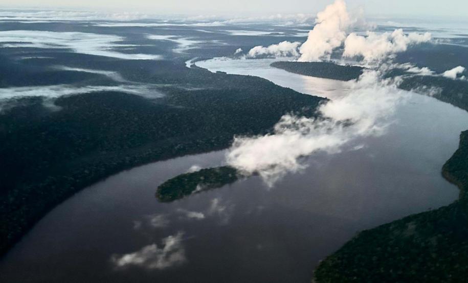 Foto aérea do Rio Iguaçu
