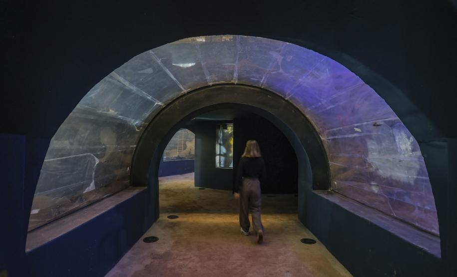 Fotos da visita do secretário ao aquário em construção