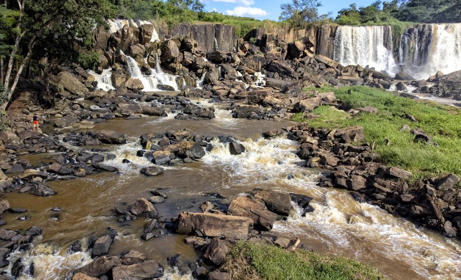 Foto aérea de paisagem natural do Paraná