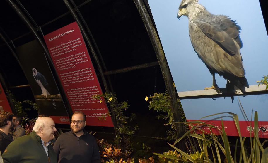 Foto de exposição sobre fauna ameaçada