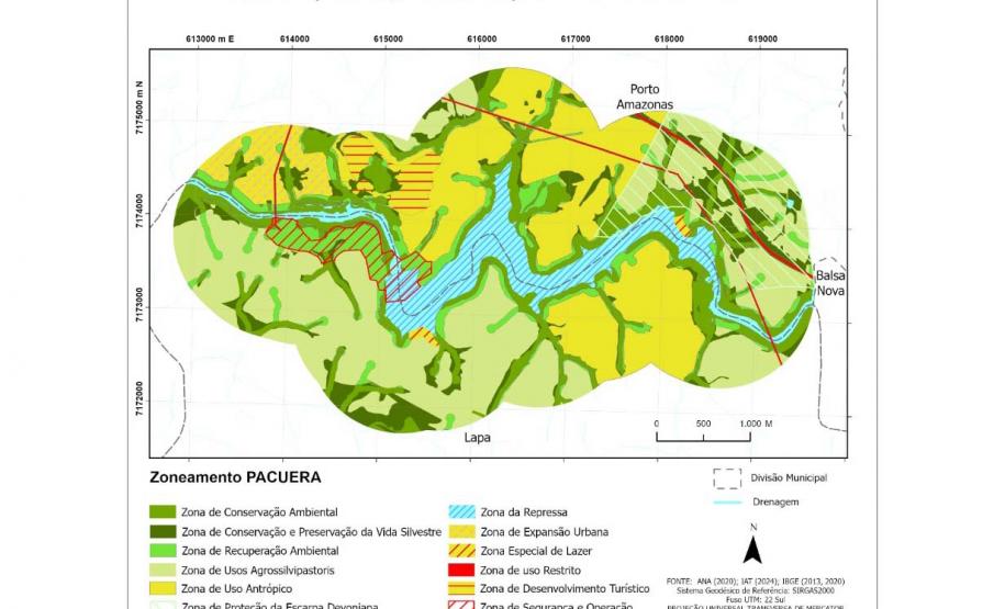 Foto de mapa vetorial usado no licenciamento ambiental