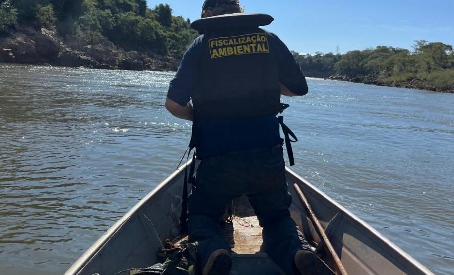 Foto de ação de fiscalização ambiental do IAT